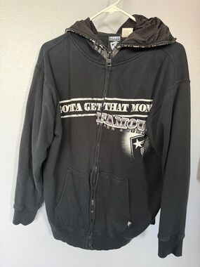 Famous Stars & Straps Black Graphic Zip Hoodie